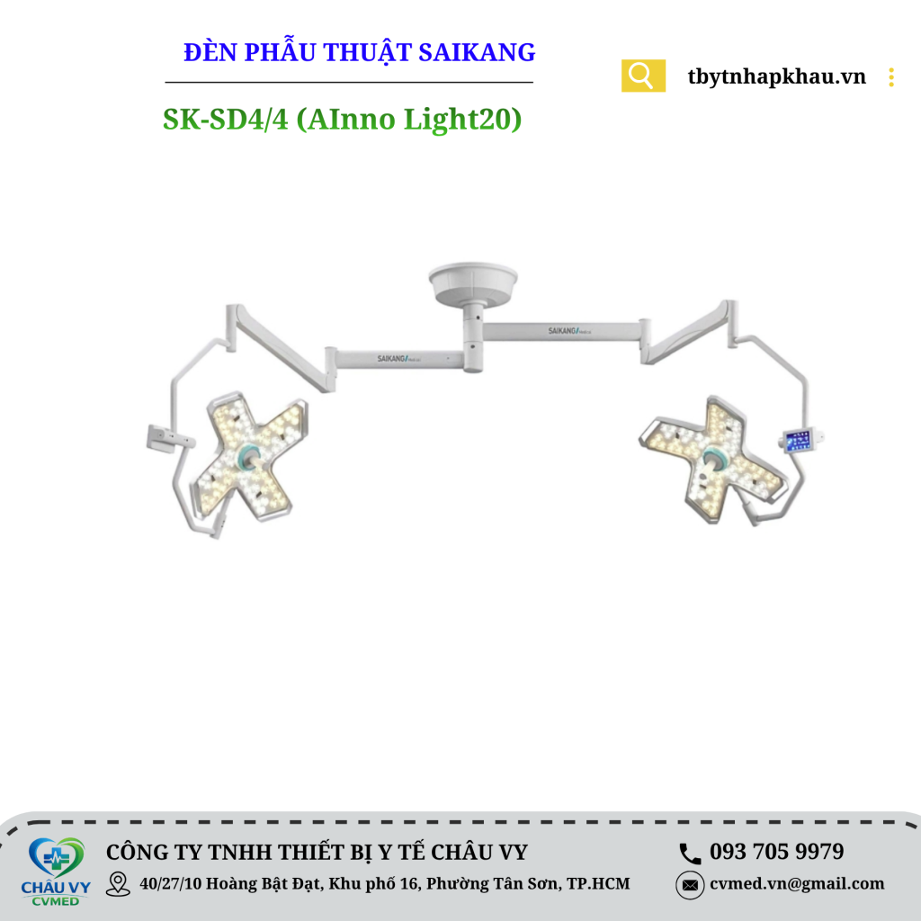 ĐÈN PHẪU THUẬT SAIKANG MODEL: SK-SD4/4 (AInno Light20)