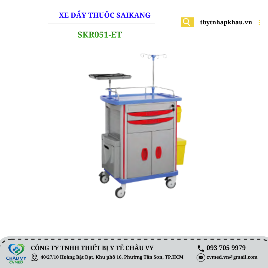 XE ĐẨY THUỐC Y TẾ SAIKANG MODEL: SKR051-ET