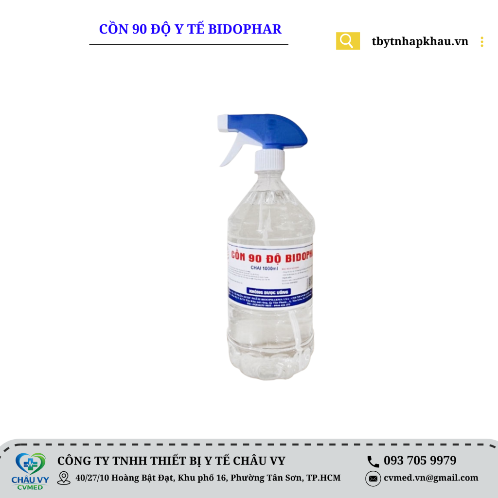 Cồn 90 Độ Y Tế Bidophar